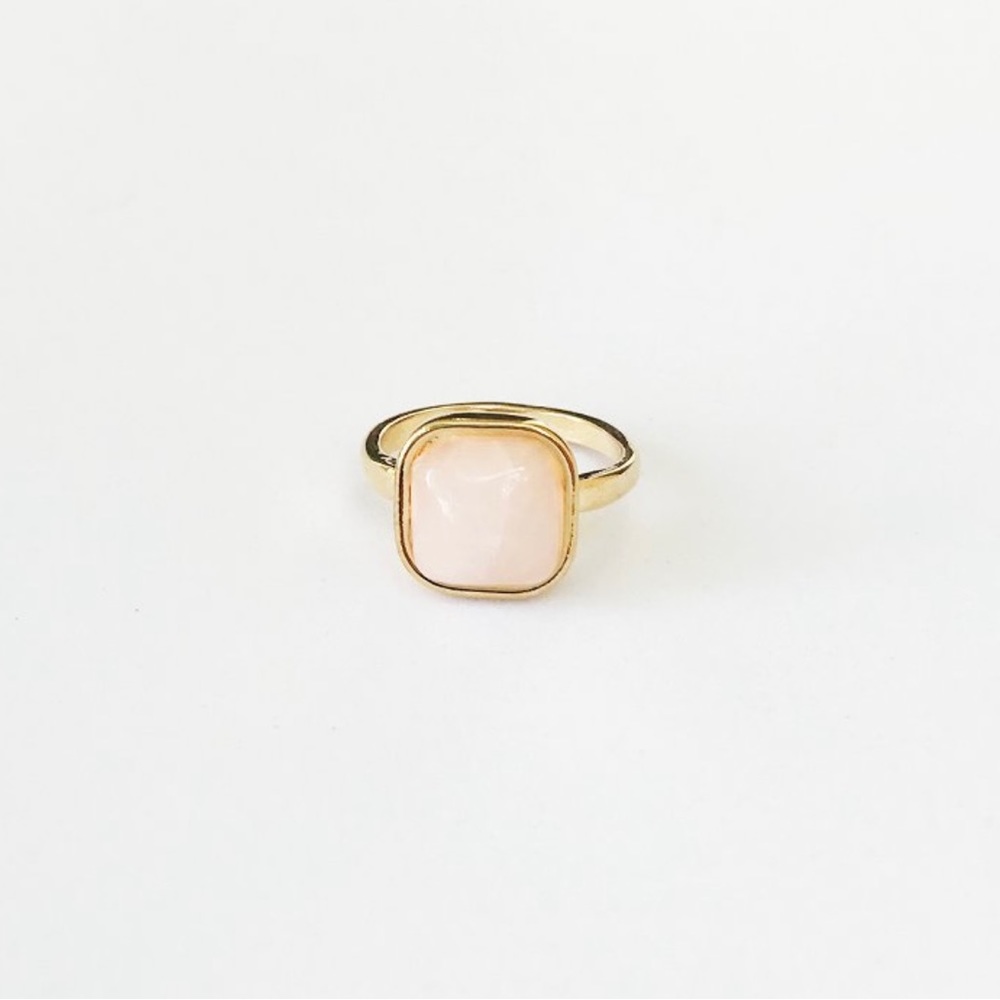 NWT, Sanctuary Project Square Rose Quartz Statement Ring